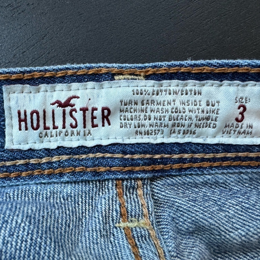 Hollister straight leg distressed patch jeans Vintage y2k - Picture 4 of 10